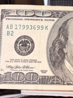 Series 1996 Big Head $100 NY AB 17993699 K Quad 9s #206178233319